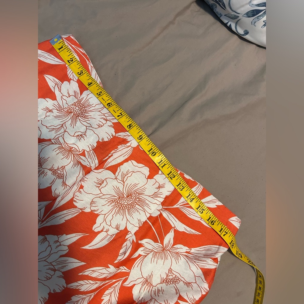 NWT Bettina Star Wide Leg Crop Hawaiian Pants Hot Coral/White Size L Tropical - Picture 8 of 11